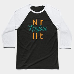 Norfolk NE City Typography Baseball T-Shirt